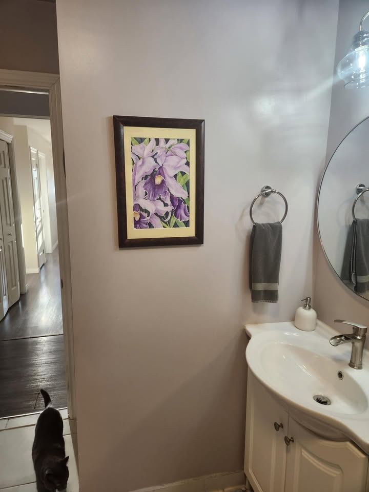 Vintage Signed Watercolour - Purple Cattleya Orchids (20.5 X 14. - photo 2