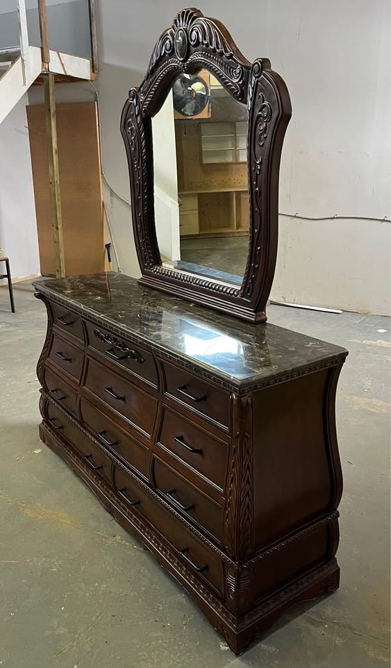 Solid Wood Dresser with Granite Countertop - photo 2