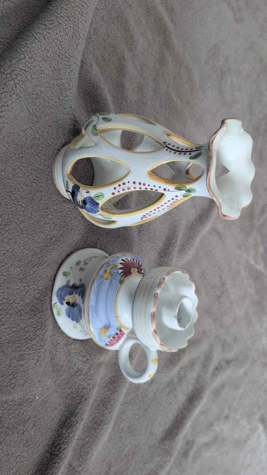 Unique Vintage Handpainted Ceramic Lantern / Candleholder - photo 3