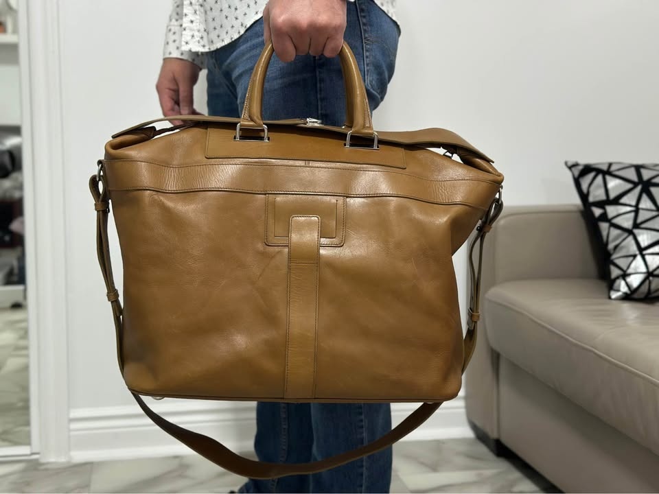 LEATHER WEEKENDER DUFFLE BAG BANANA REPUBLIC - photo 2