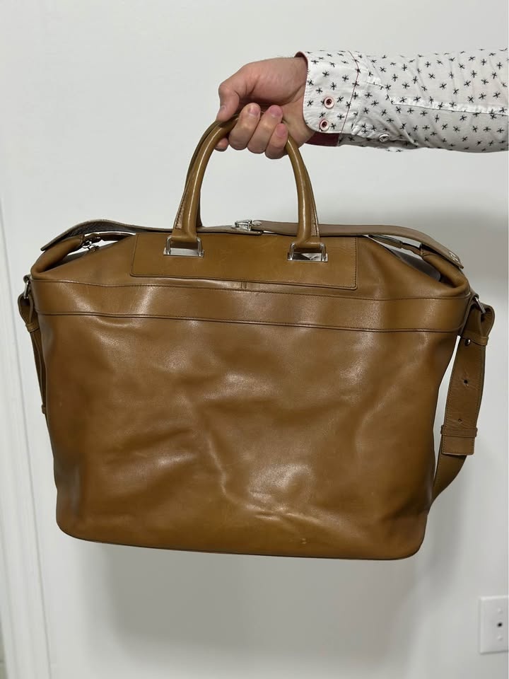 LEATHER WEEKENDER DUFFLE BAG BANANA REPUBLIC - photo 4