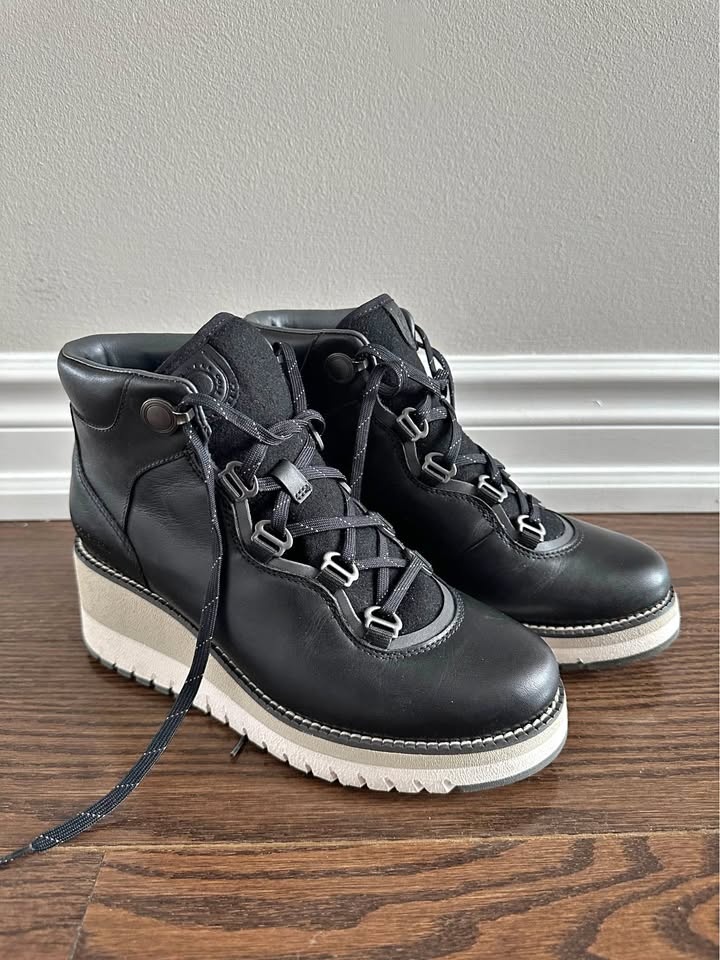 Cole Haan Zerogrand Lace Up Wedge Ankle Boot - Like New