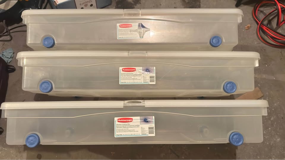 Rubbermaid Wheeled Underbed Storage Boxes X3 - photo 4