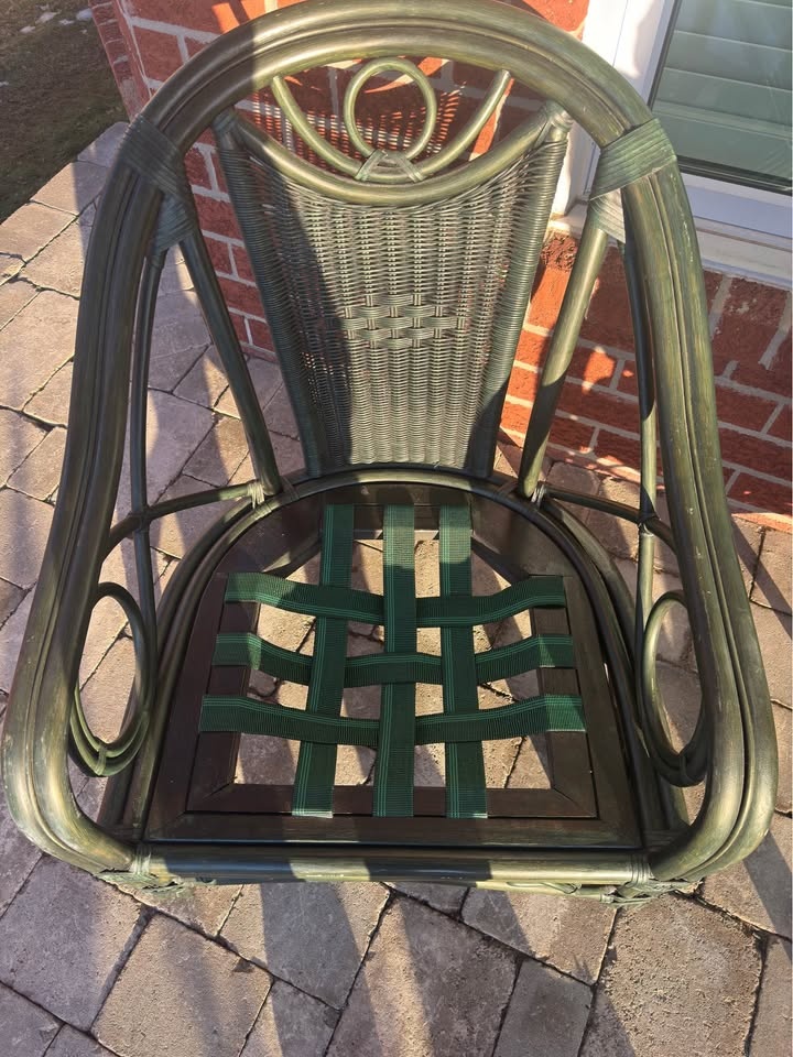 Pair of Outdoor Wicker Patio Chairs with Cushions - photo 4