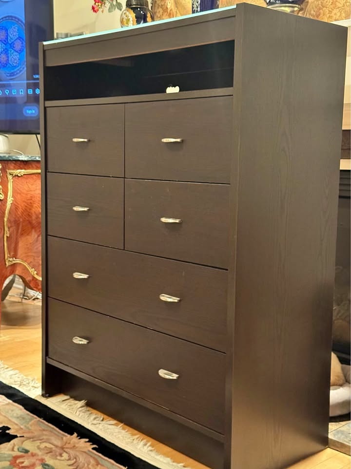 Solid Hardwood Dresser with Glass Top
