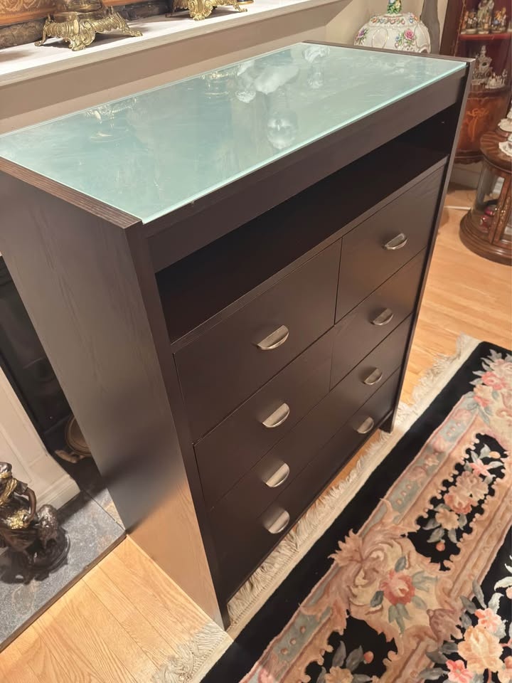 Solid Hardwood Dresser with Glass Top - photo 2