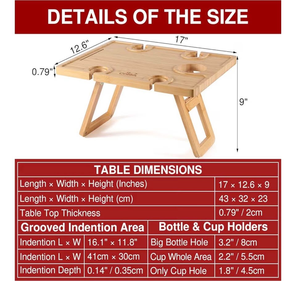 Portable Picnic Wine Table - photo 3