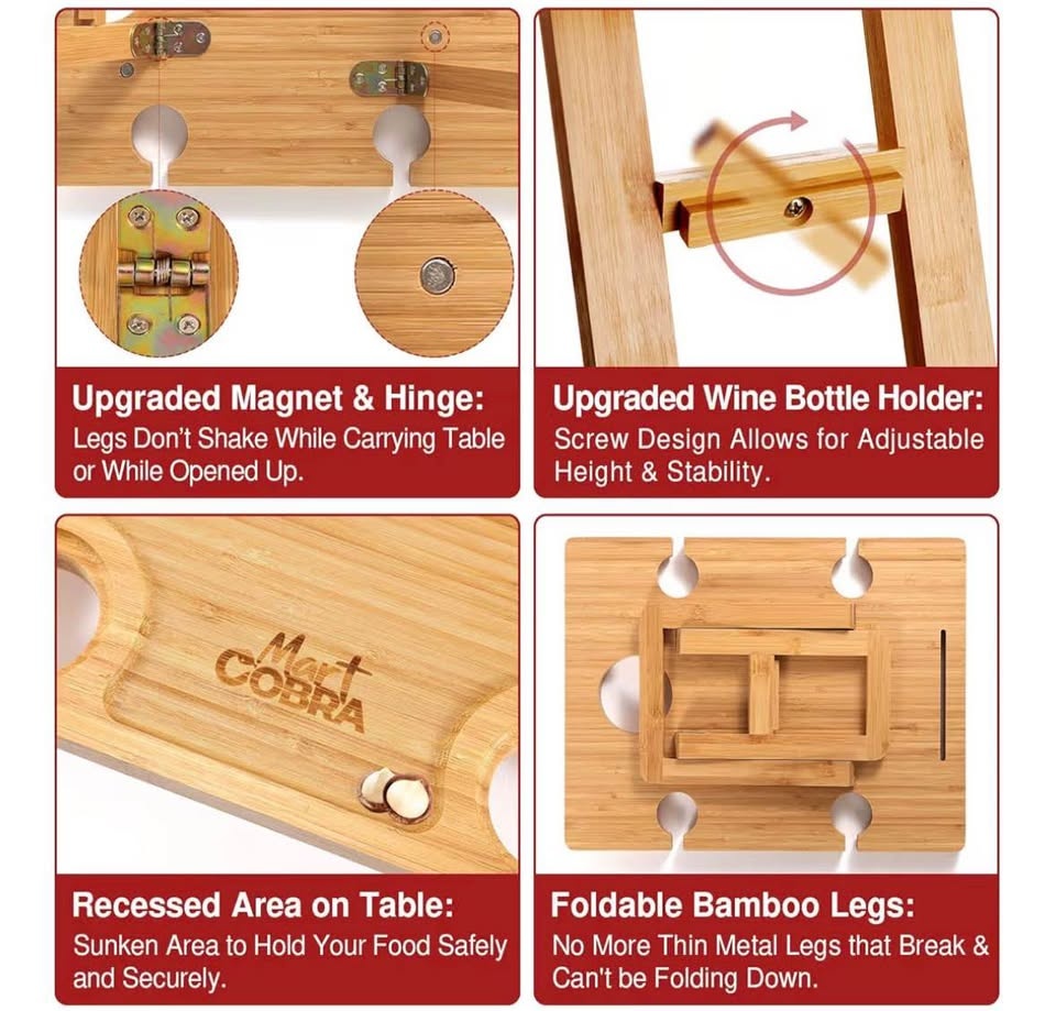 Portable Picnic Wine Table - photo 4