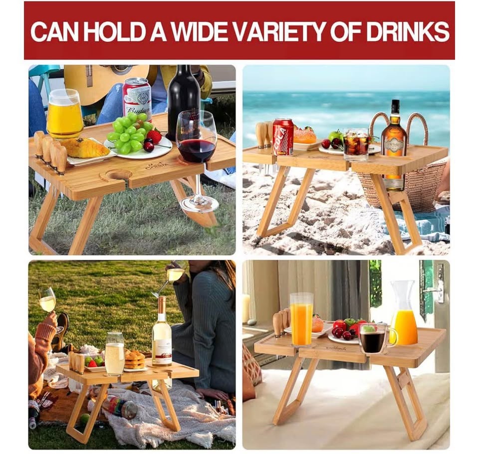Portable Picnic Wine Table - photo 5