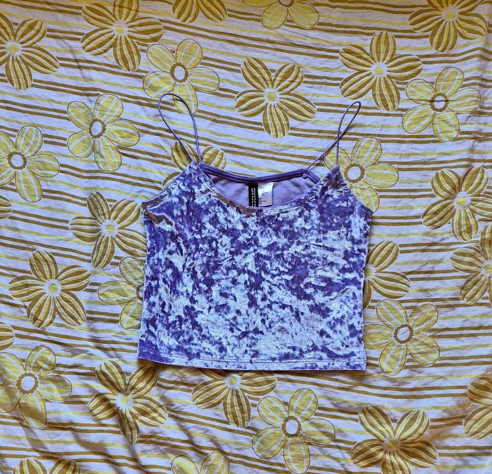 H&M Purple Velour Crop Top
