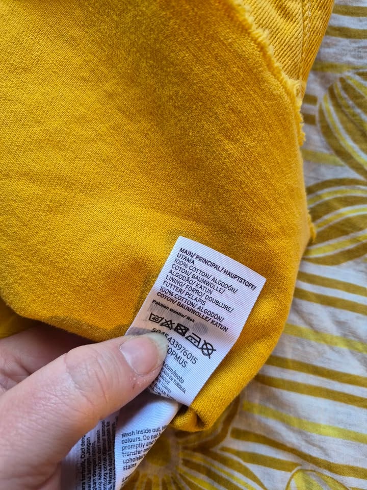 Topshop yellow denim mini skirt with frayed hem - photo 5