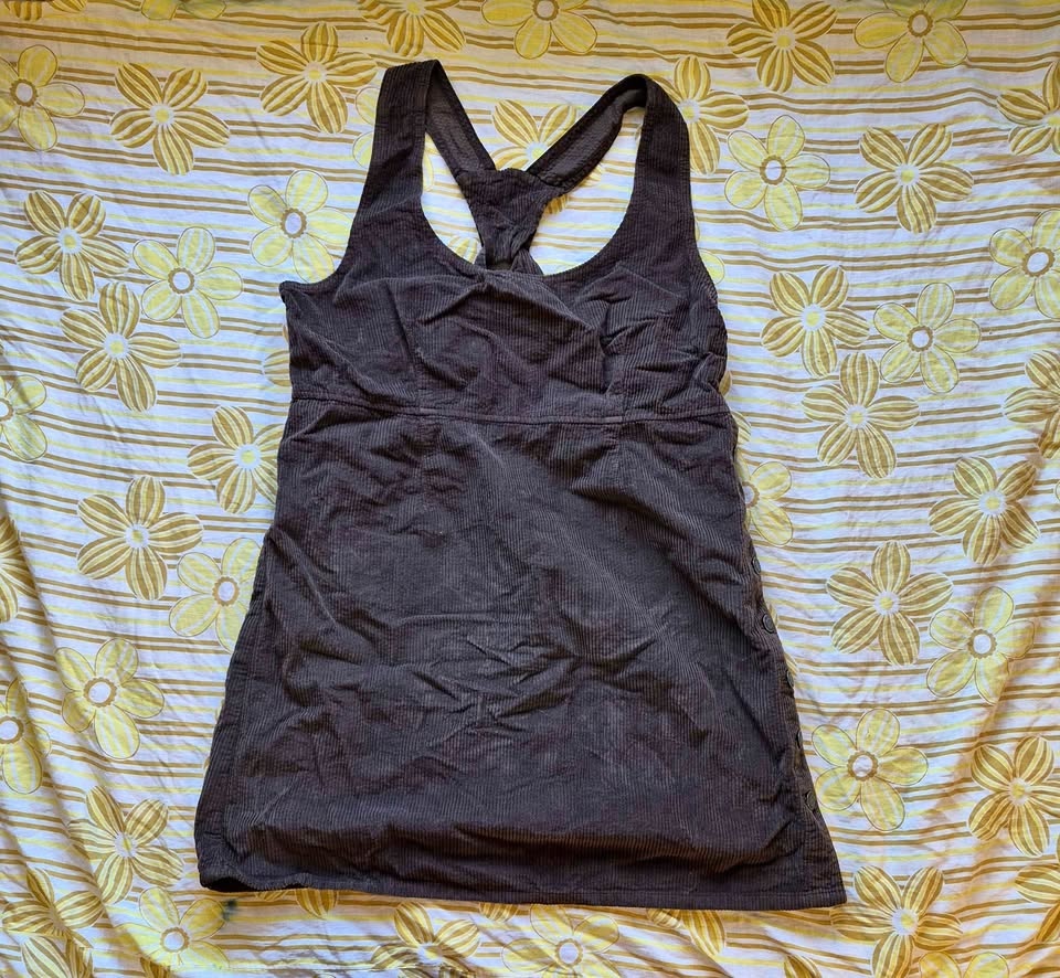 American Eagle Brown Corduroy Overall Dress