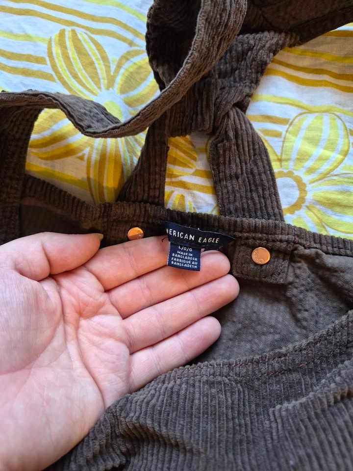 American Eagle Brown Corduroy Overall Dress - photo 5