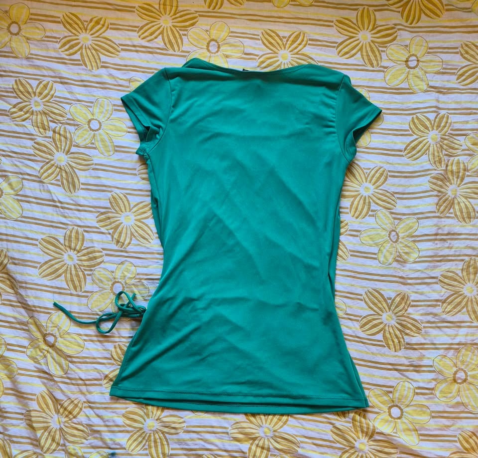 Say Anything Green Wrap Top with Tie Detail - photo 2