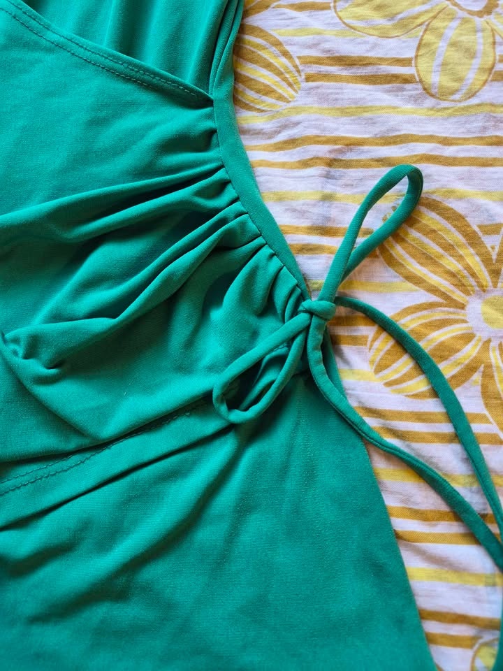Say Anything Green Wrap Top with Tie Detail - photo 4