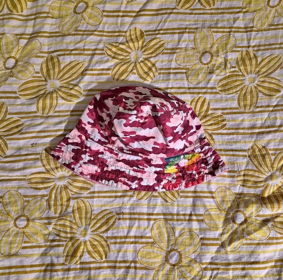 Pink reversible camo bucket hat