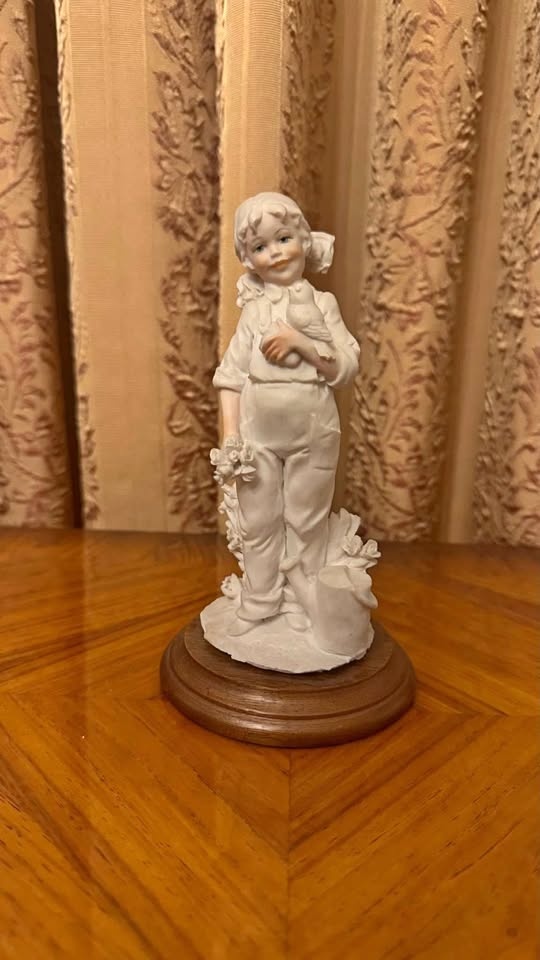A. Balcari Figurine – Girl with Bird, 18cm