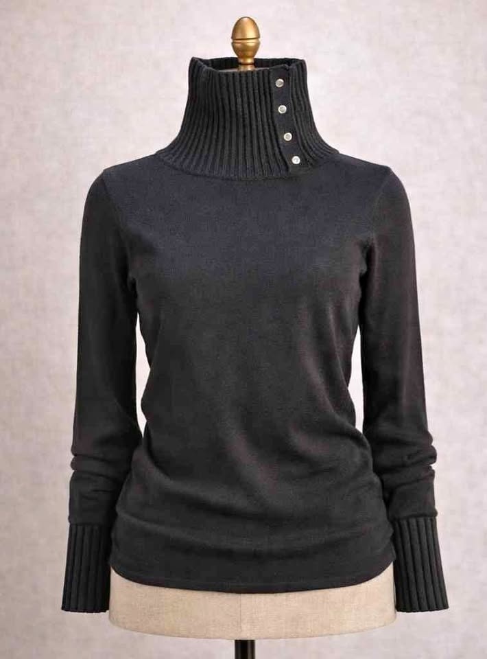 Guess Light Black Turtleneck Sweater - M