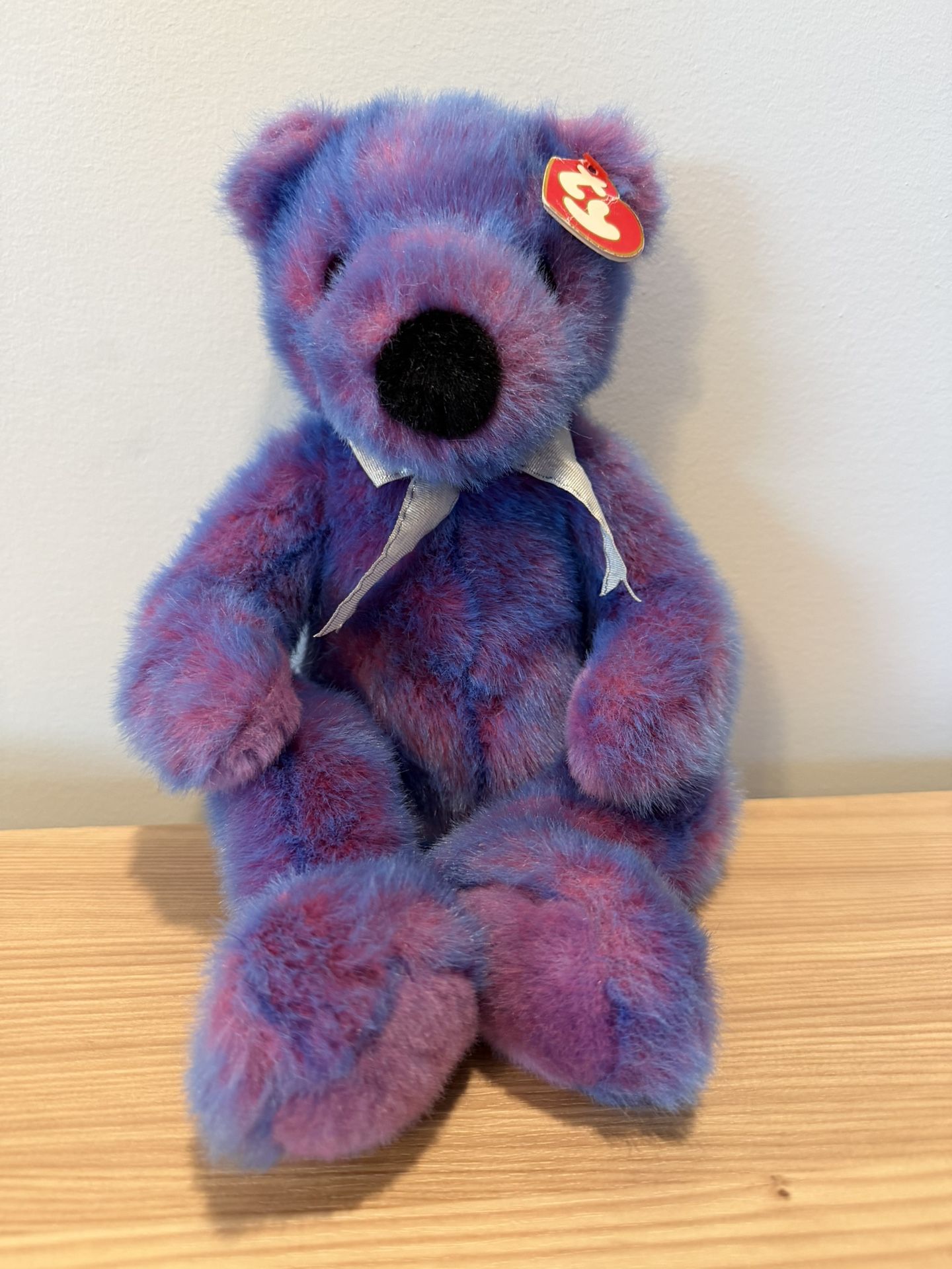Vtg Ty Classic Beanie Baby Purplebeary Teddy Bear 14" Plush Purp