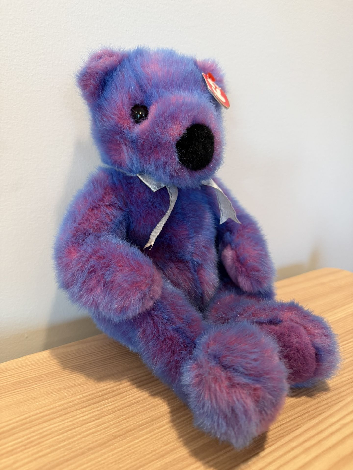 Vtg Ty Classic Beanie Baby Purplebeary Teddy Bear 14" Plush Purp - photo 2