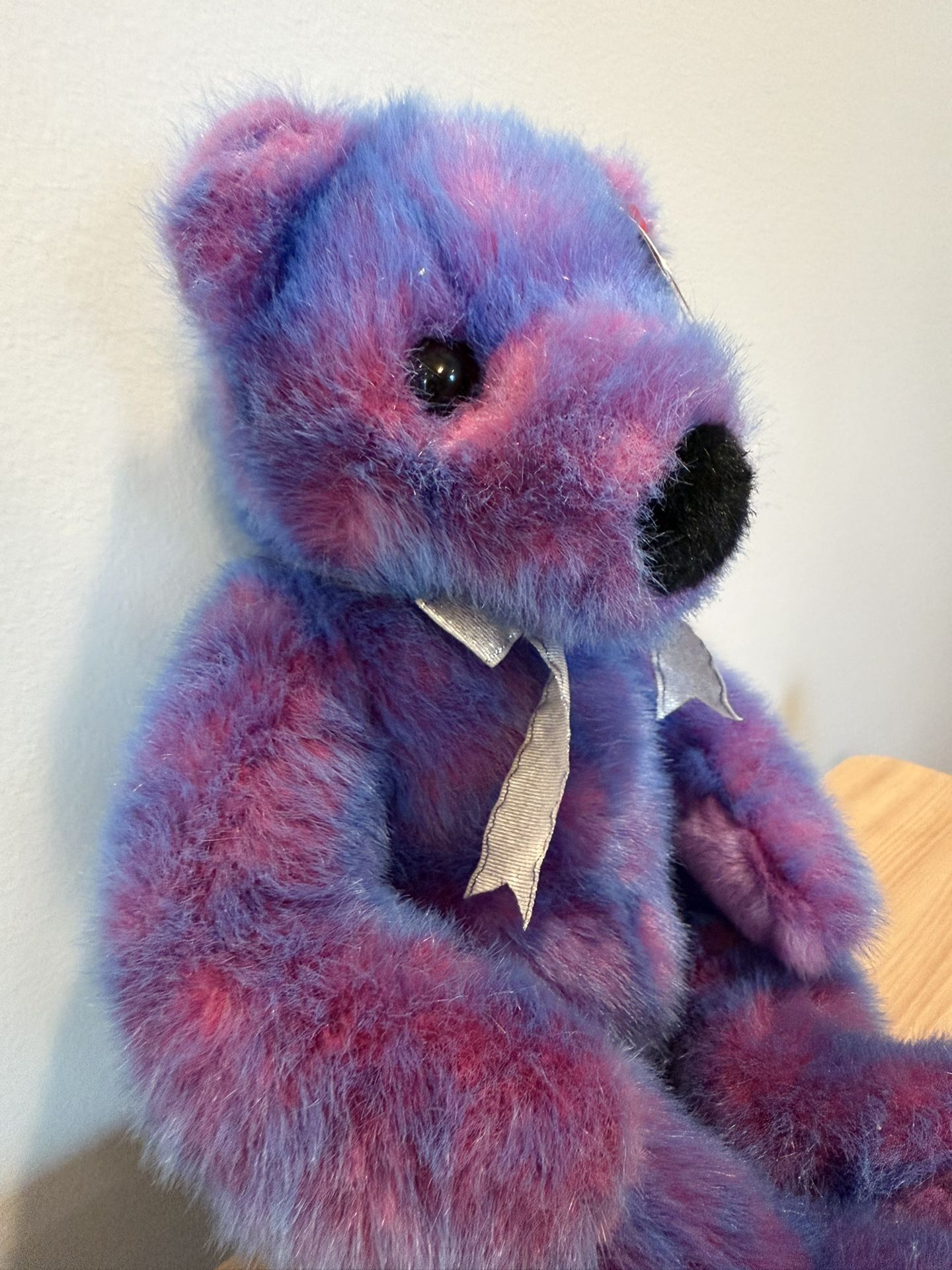 Vtg Ty Classic Beanie Baby Purplebeary Teddy Bear 14" Plush Purp - photo 3