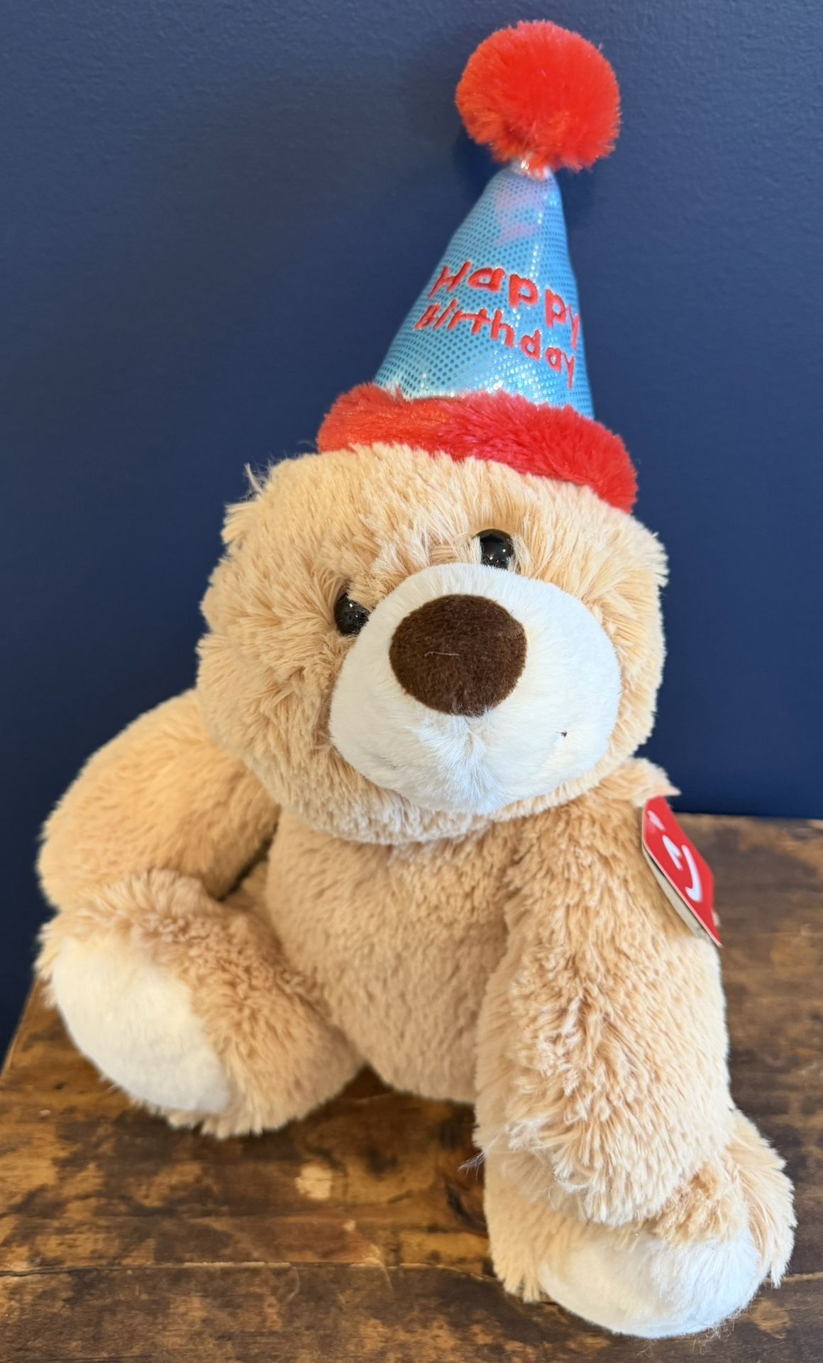 NWT Happy Birthday plush teddy Bear 14” with Birthday Hat $8