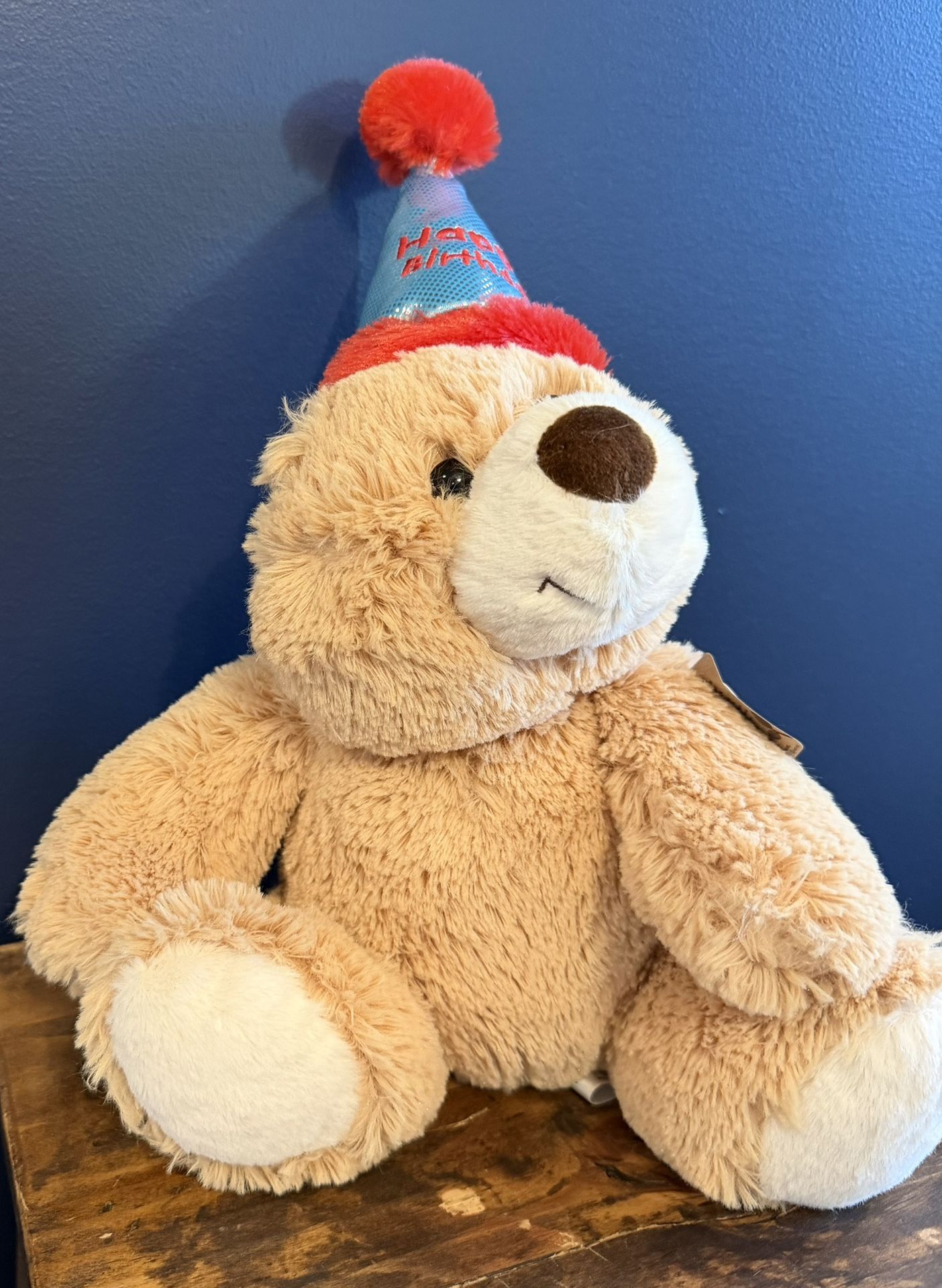 NWT Happy Birthday plush teddy Bear 14” with Birthday Hat $8 - photo 2