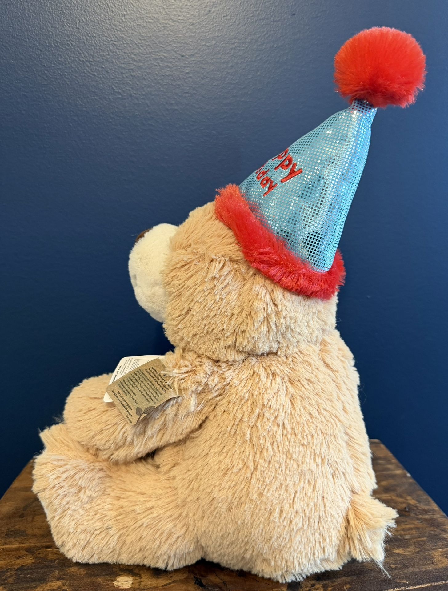 NWT Happy Birthday plush teddy Bear 14” with Birthday Hat $8 - photo 3