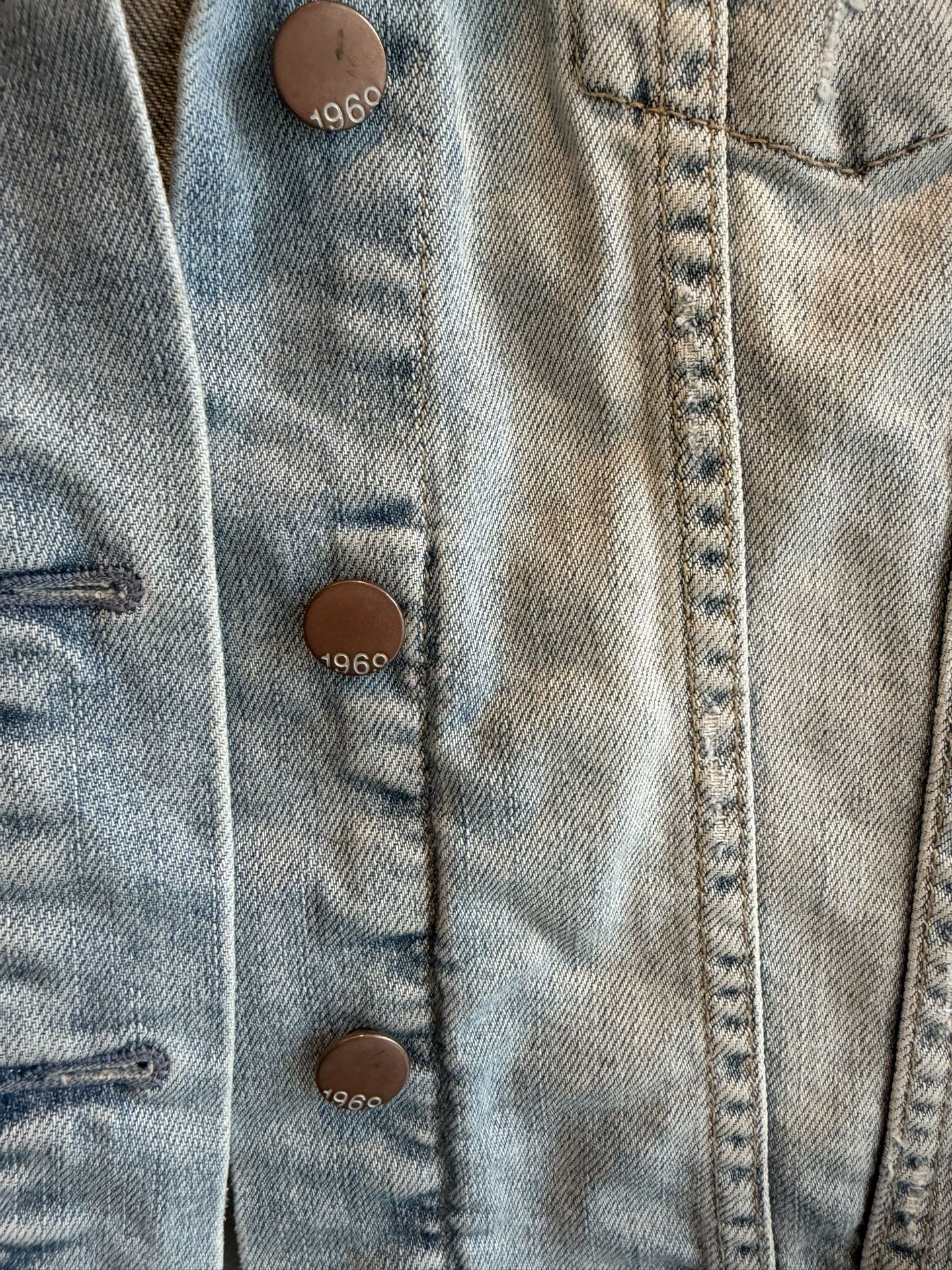Women's Gap 1969 Denim Jean Jacket XS Distressed Wash Vintage $2 - photo 4