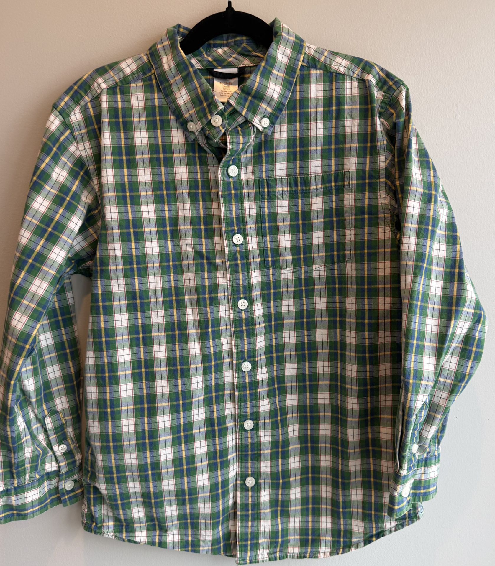 Little Boys Size 7/8 Green Plaid St. Patrick’s Day Gymboree Shir