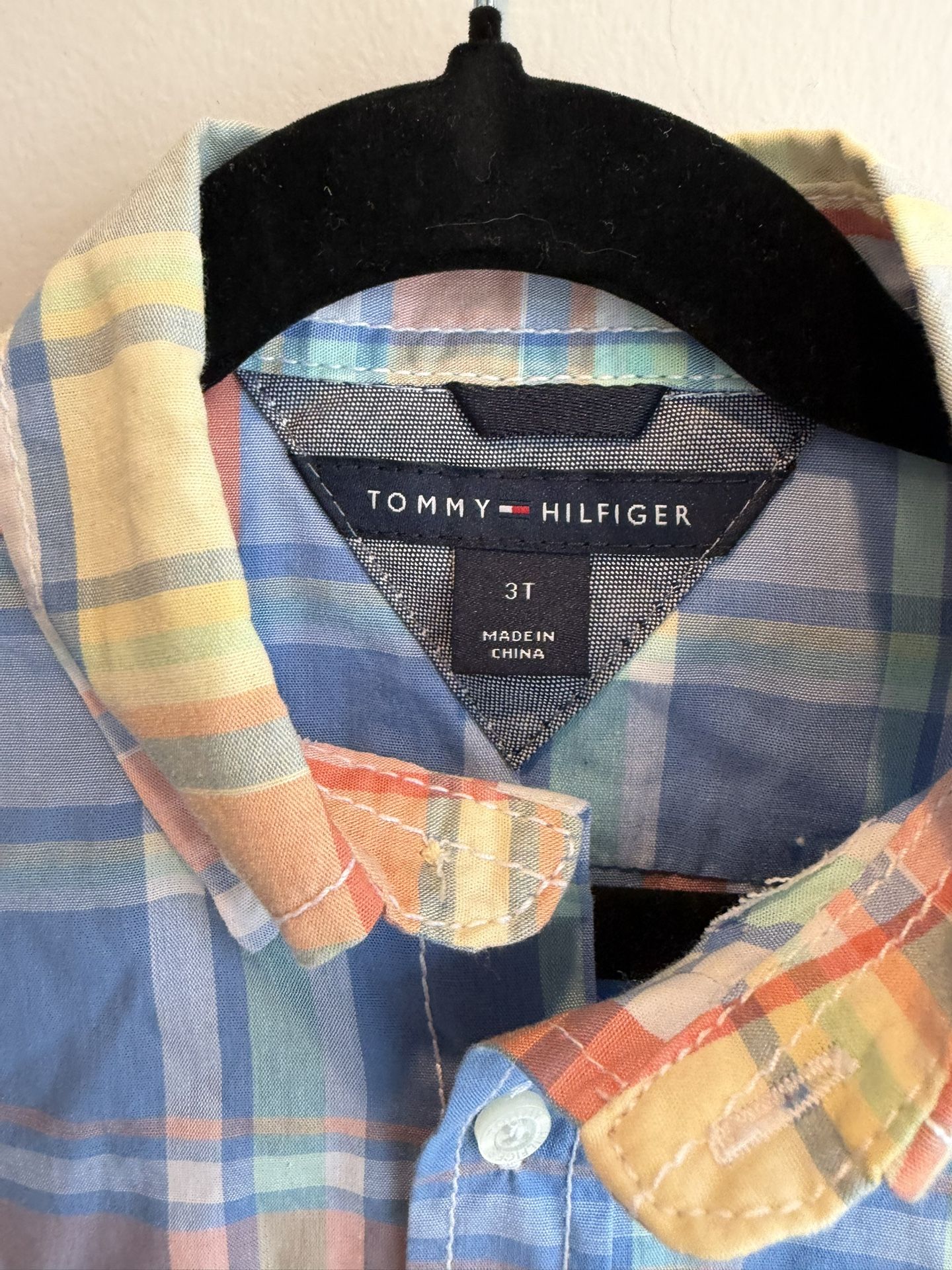 Toddler Boys 3T Plaid Tommy Hilfiger Dress Shirt Easter Colors $ - photo 2