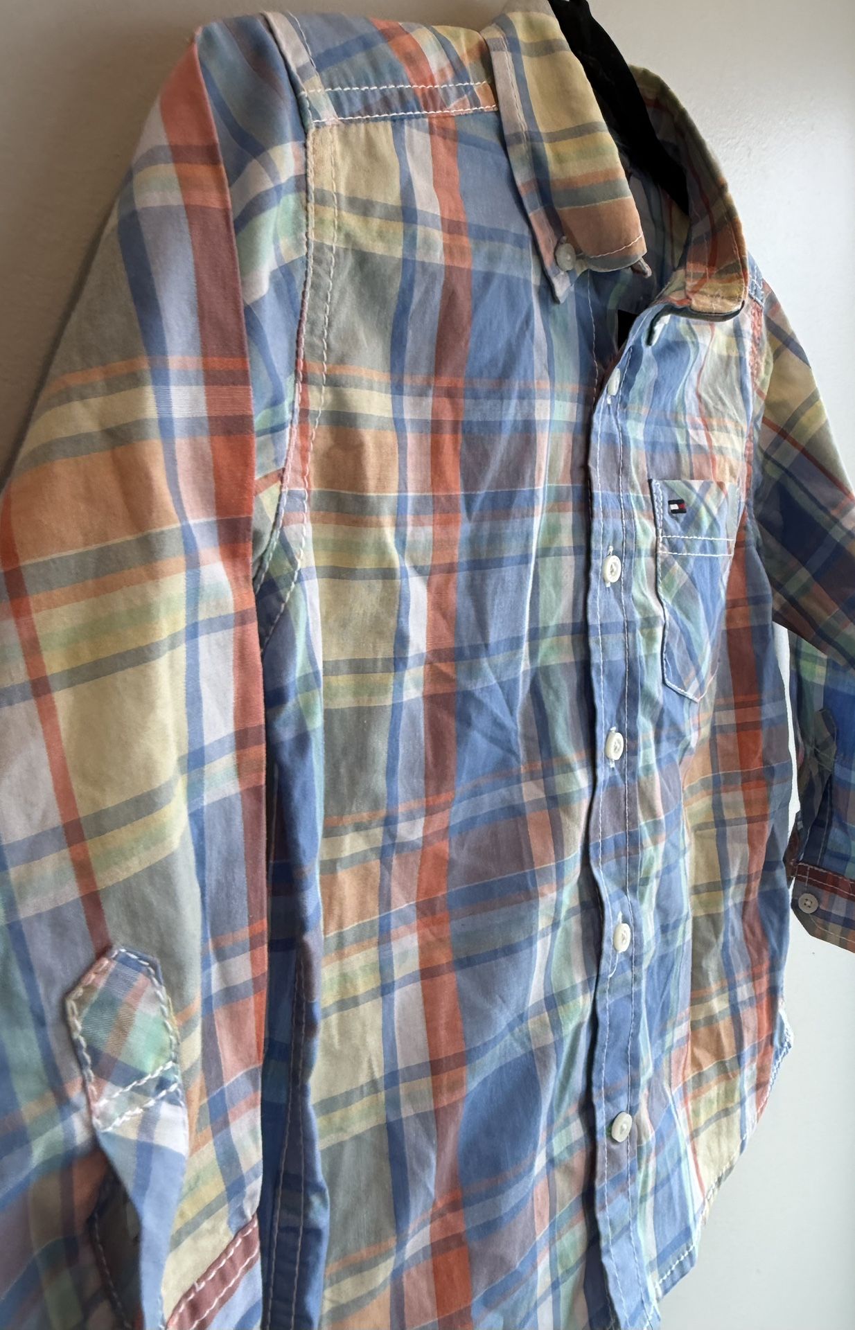 Toddler Boys 3T Plaid Tommy Hilfiger Dress Shirt Easter Colors $ - photo 3