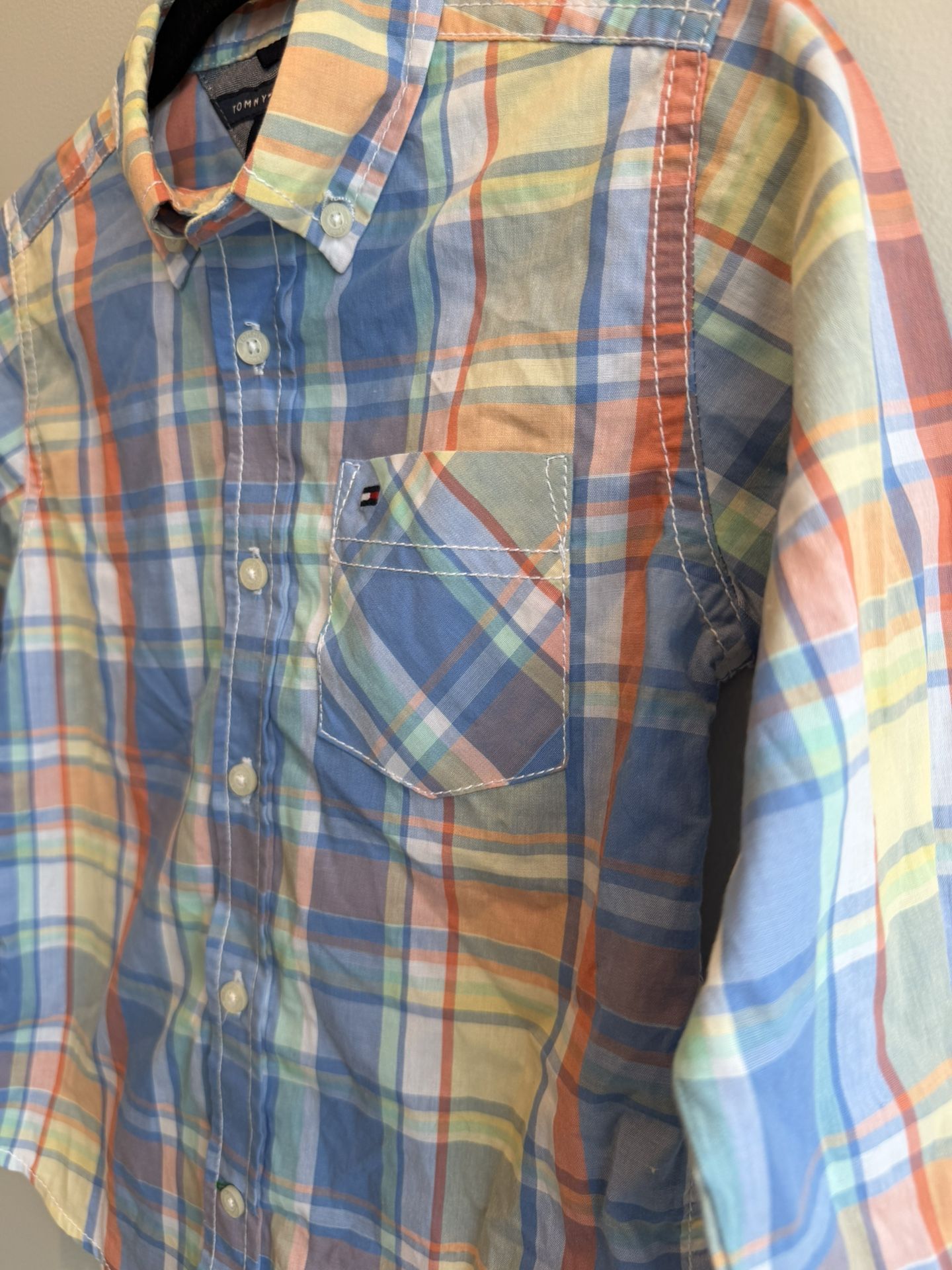 Toddler Boys 3T Plaid Tommy Hilfiger Dress Shirt Easter Colors $ - photo 5
