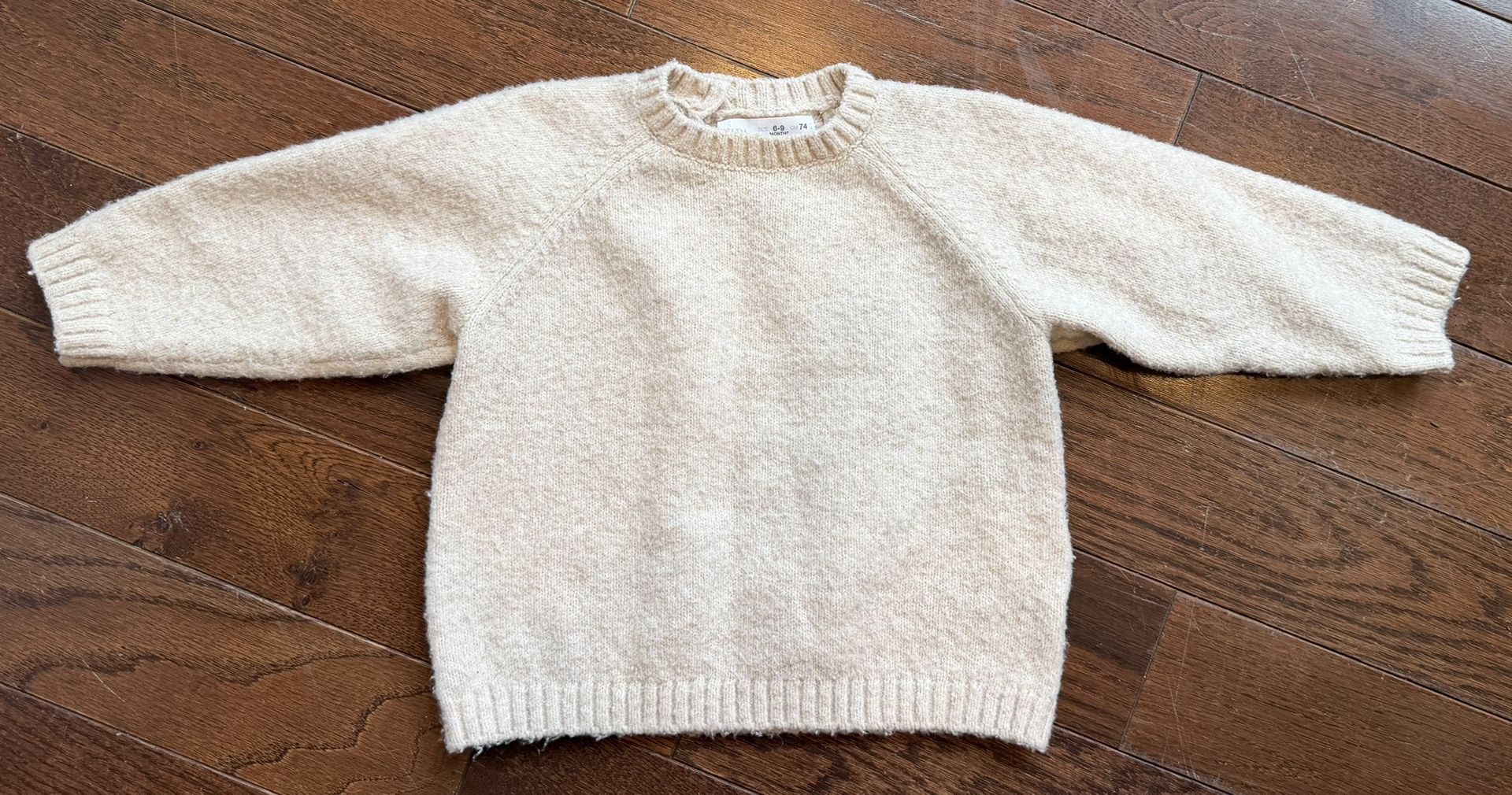 Zara Soft Cream Knit Sweater Baby 6-9 Months