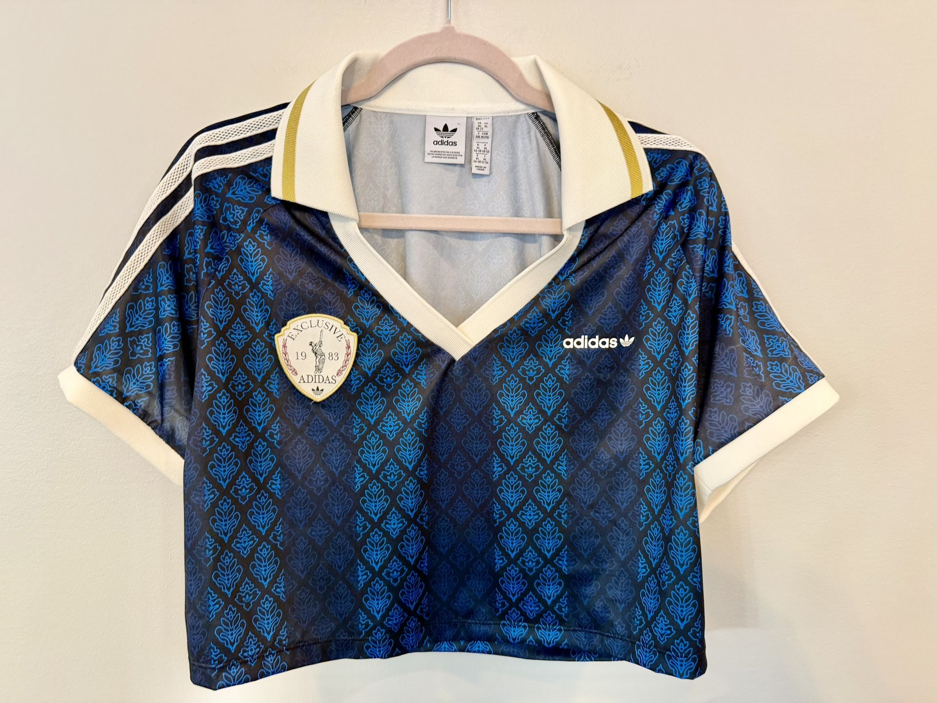 Juniors XL Adidas Originals Retro Cricket Jersey Blue/Navy $12 - photo 2