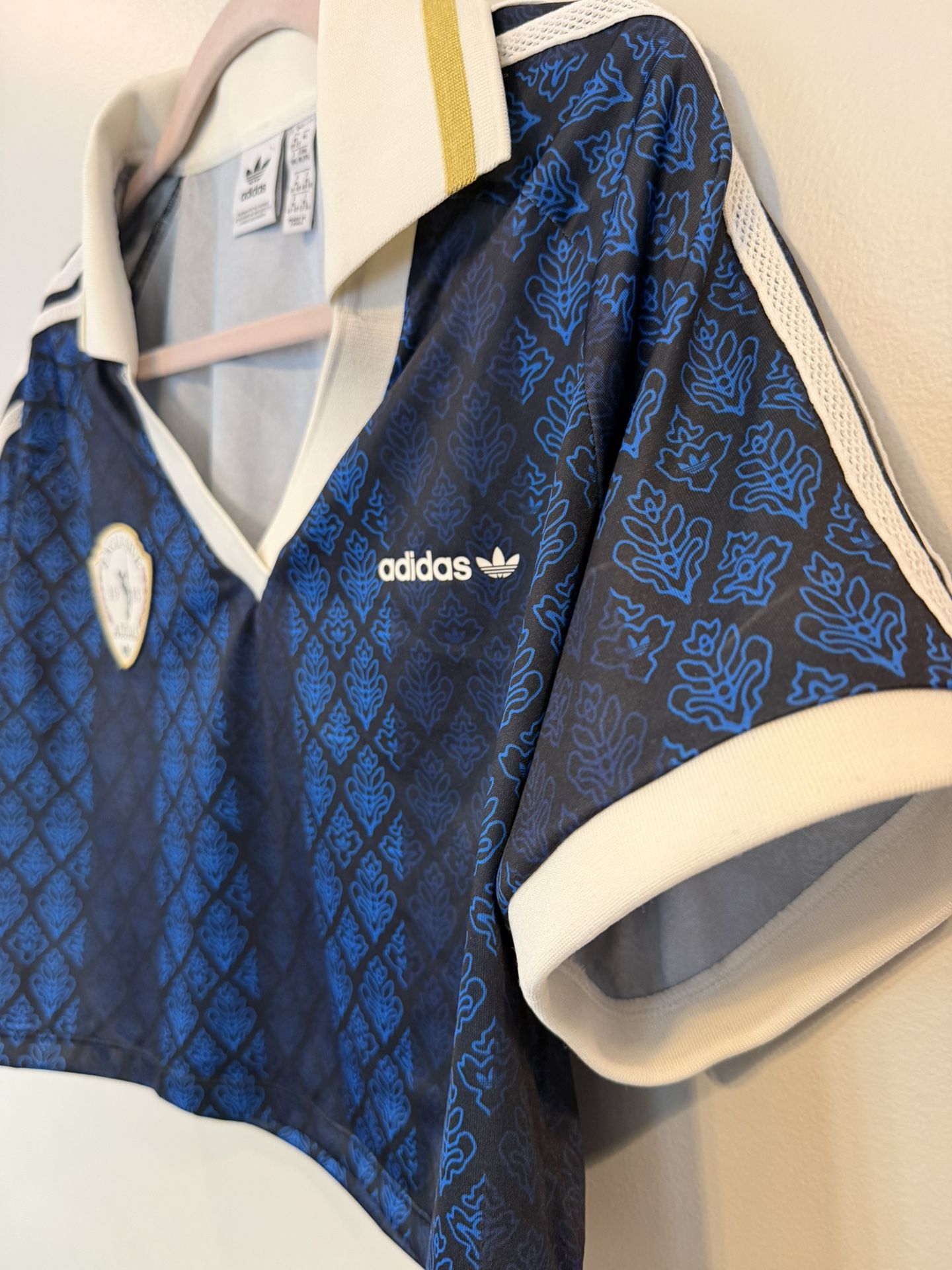 Juniors XL Adidas Originals Retro Cricket Jersey Blue/Navy $12 - photo 3