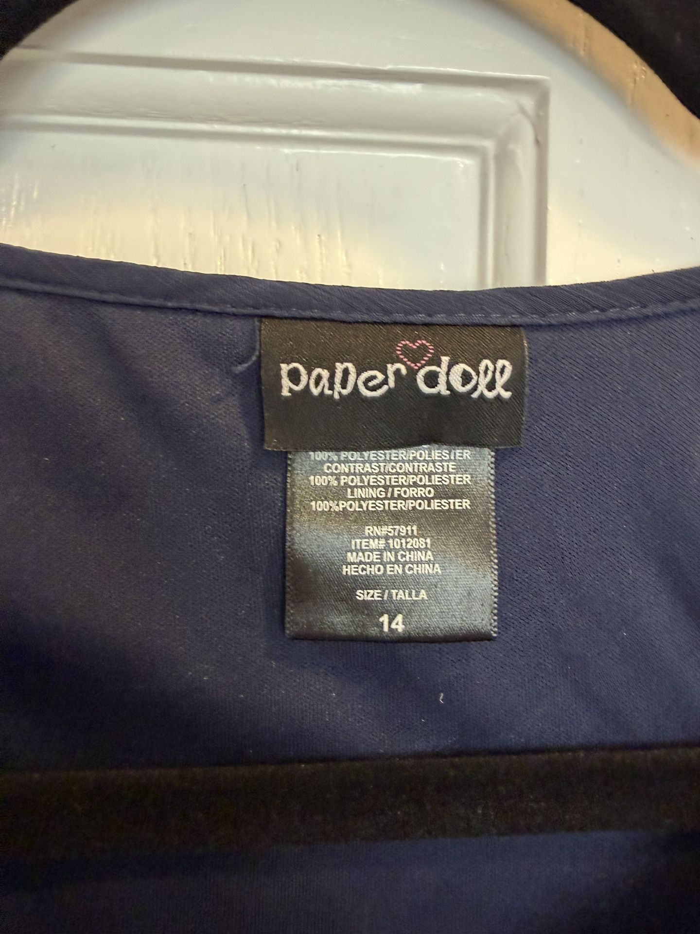 Girls Special Occasion Dress Size 14 Navy/Green w Tie $15 - photo 4