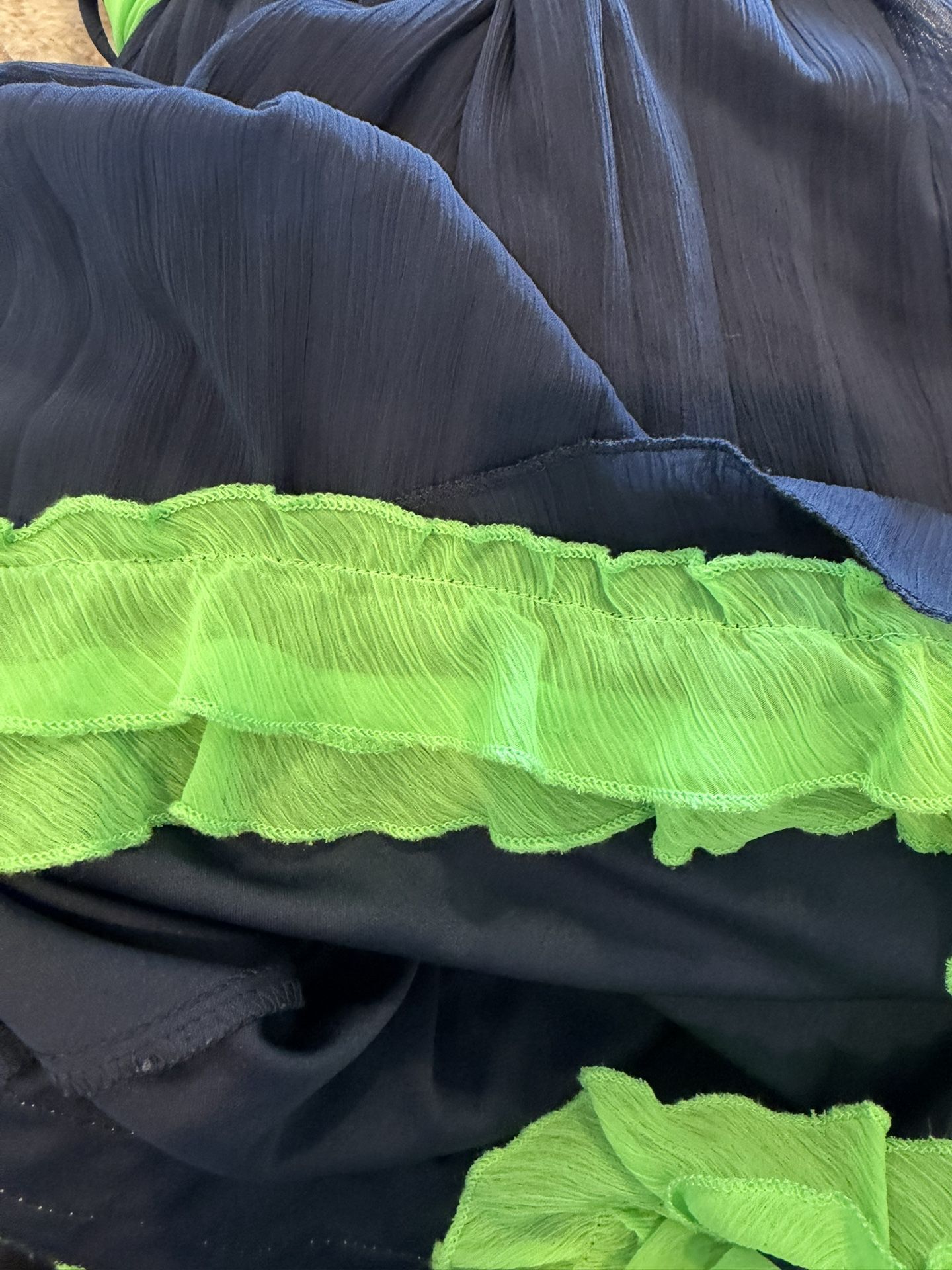 Girls Special Occasion Dress Size 14 Navy/Green w Tie $15 - photo 5