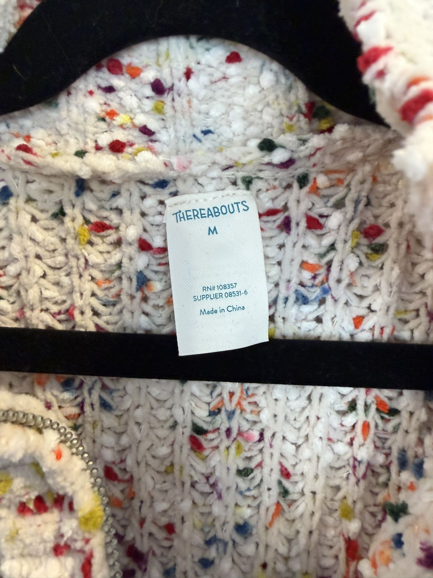 NWT Little Girls Size 7/8 Medium - Confetti Knit Quarter Zip Swe - photo 3