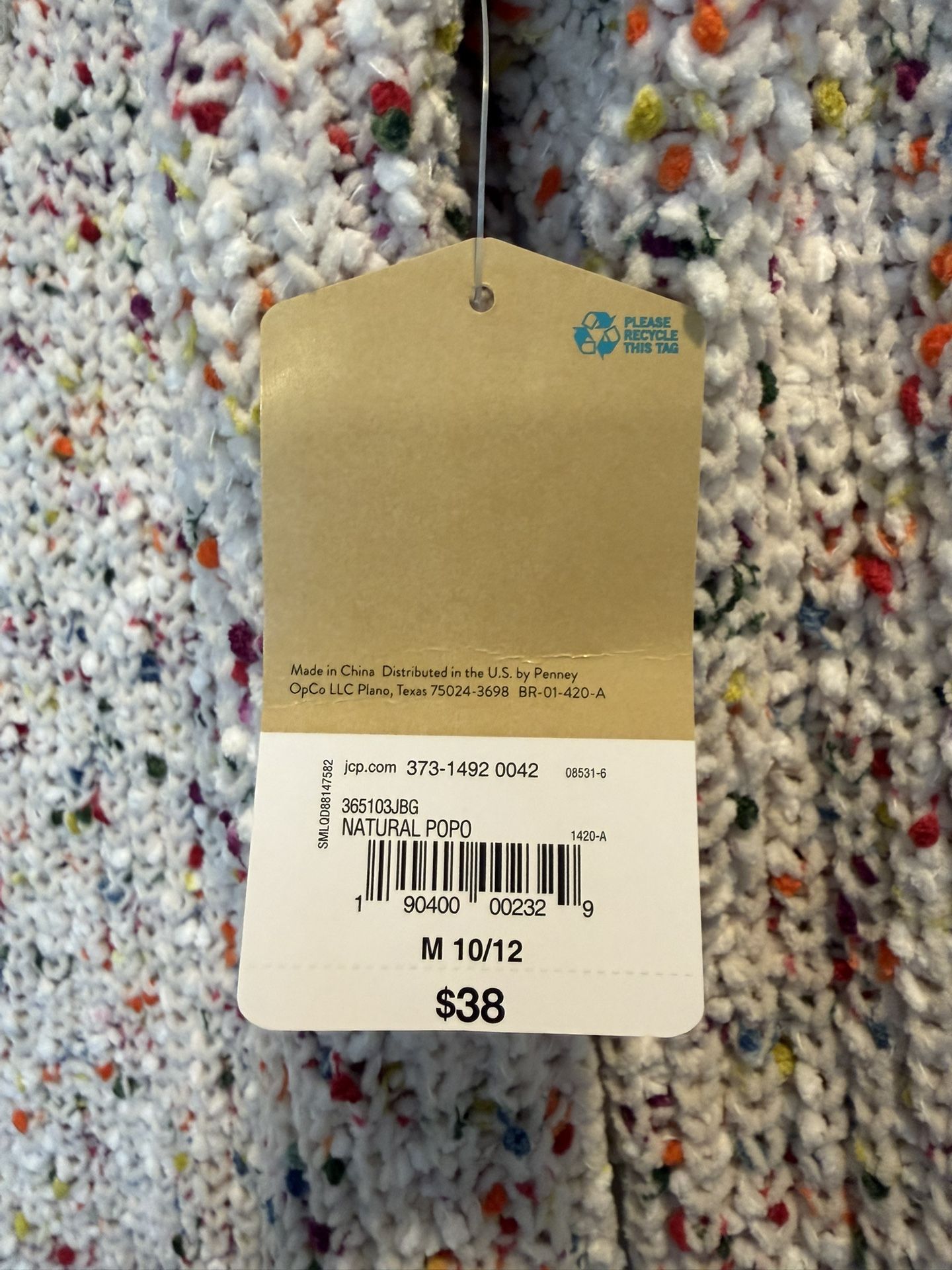 NWT Little Girls Size 7/8 Medium - Confetti Knit Quarter Zip Swe - photo 4