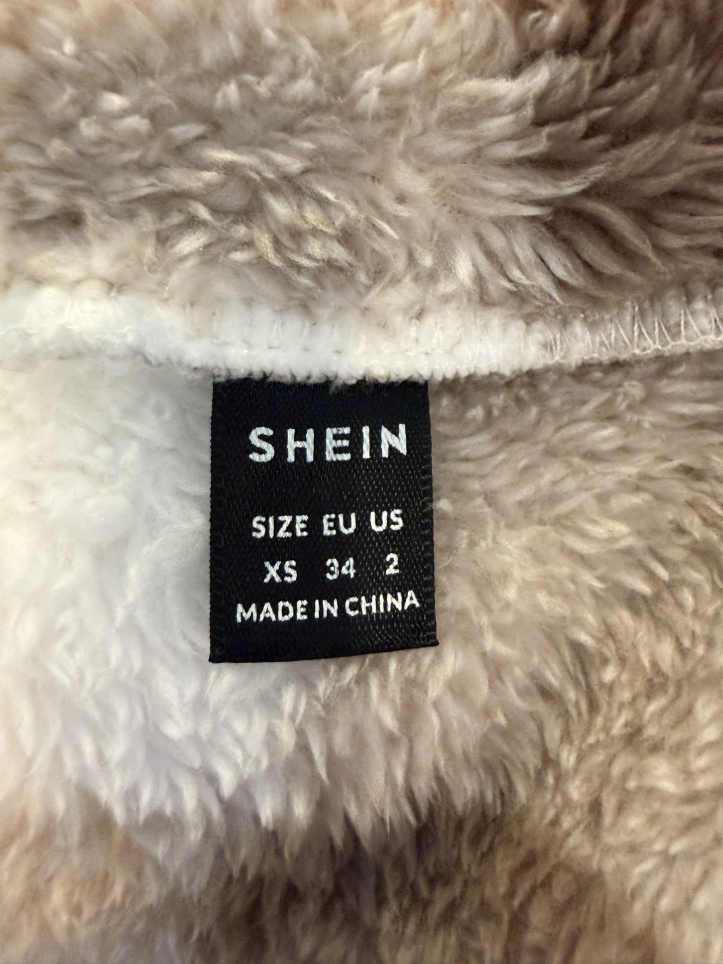Women's XS Plush Brown & Plaid Fleece Jacket - photo 3