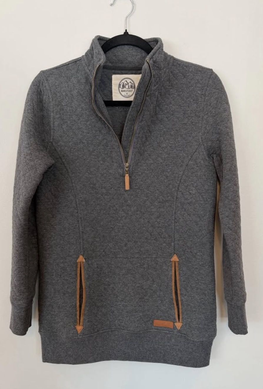 Women's Marleylilly Wool Blend Quarter-Zip Pullover XS Gray $22