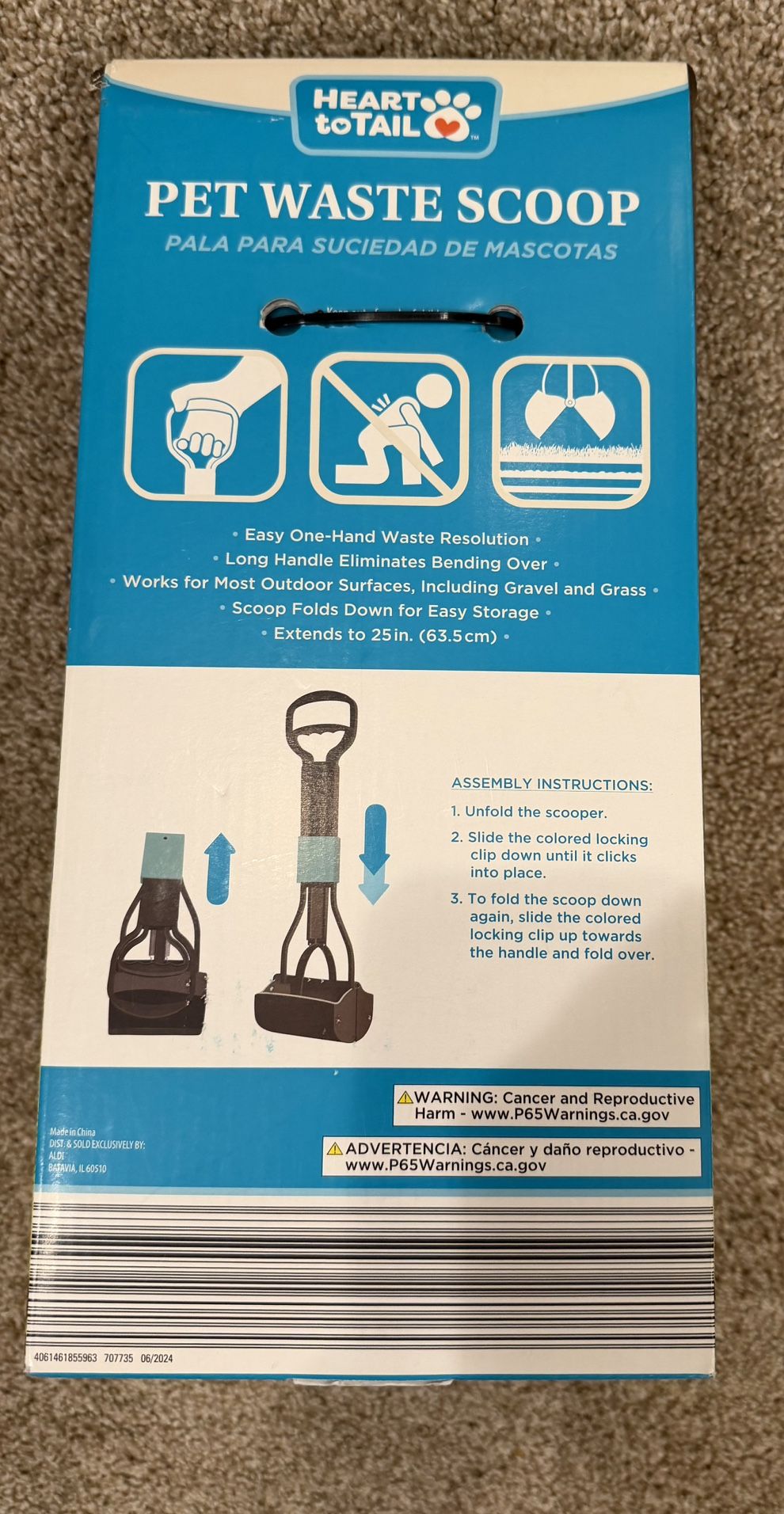 NIB One Hand Pooper Scooper Pet Waste Removal - photo 3