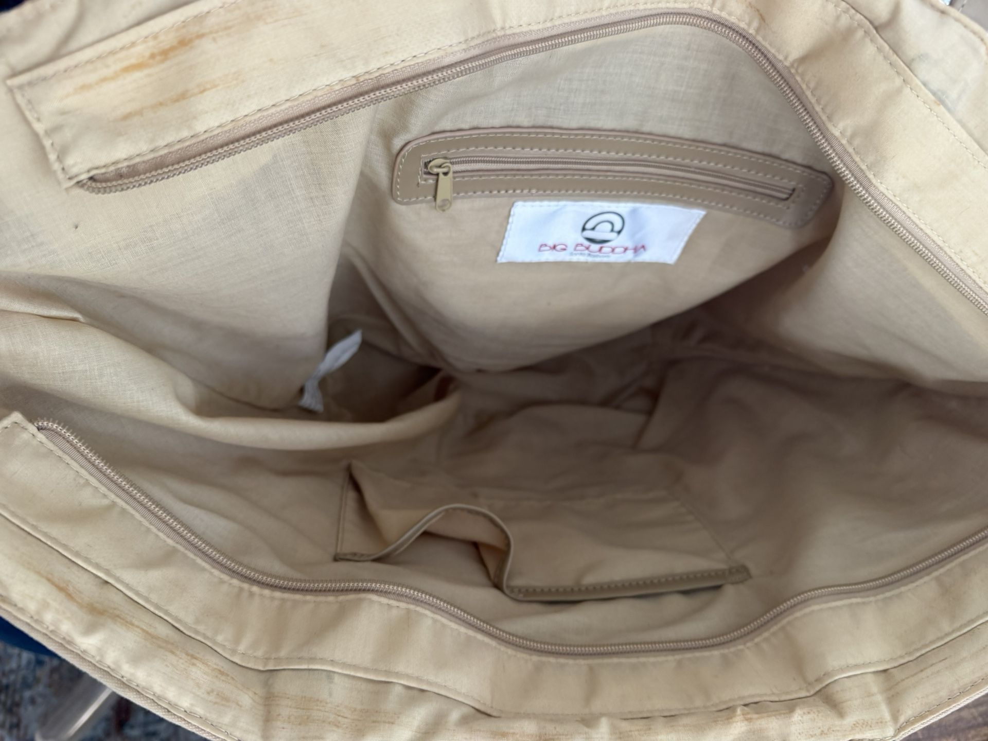 NWOT Woven straw tote bag, Big Buddha, embellished with beads $2 - photo 4