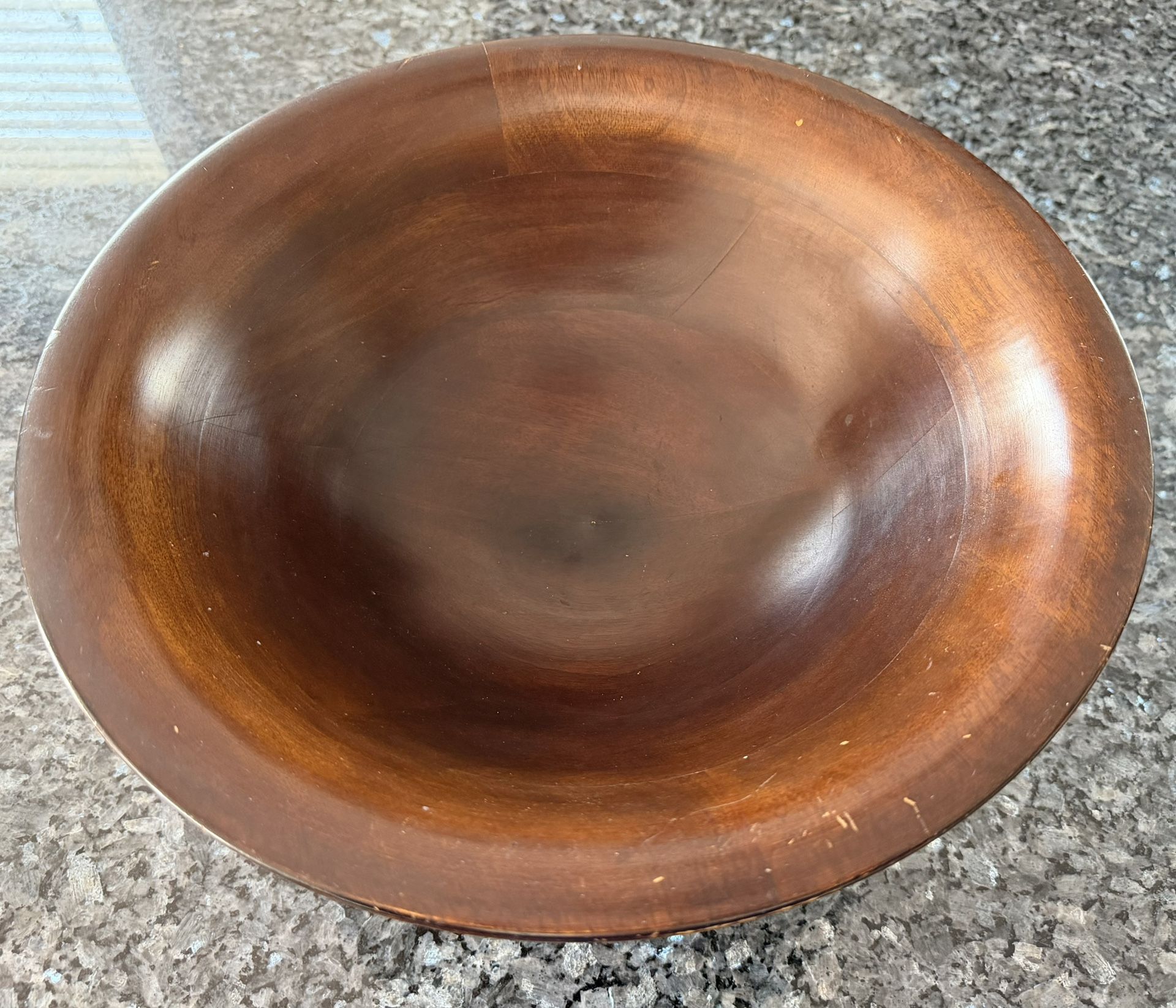 Pottery Barn Round Wooden Pedestal Fruit Bowl $20 - photo 2