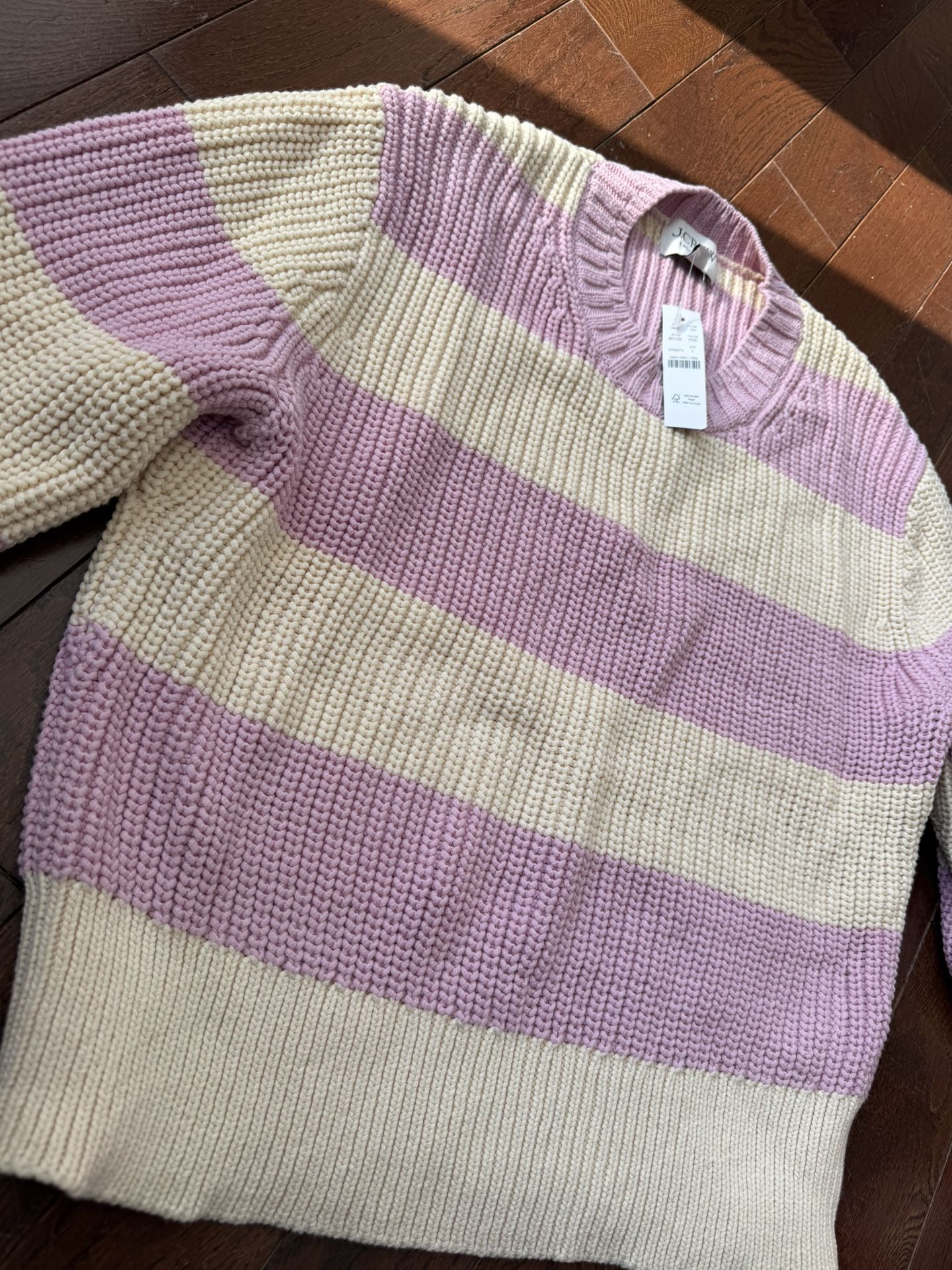 NWT J. Crew Women's Frayed Sleeve Sweater - Size L - photo 3