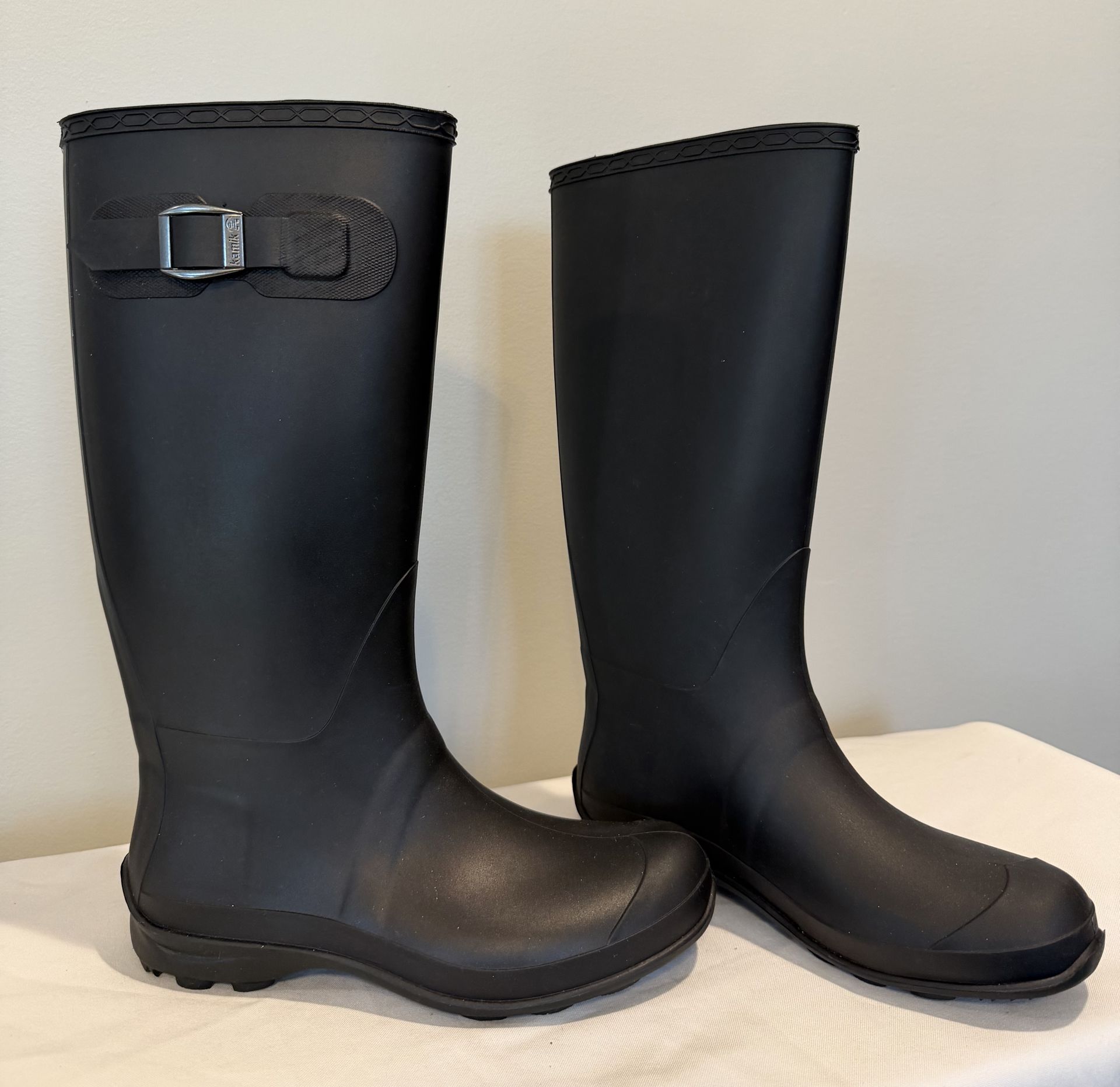 Kamik Olivia Tall Rubber Rain Boots - Women's Size 7 - Black - photo 4