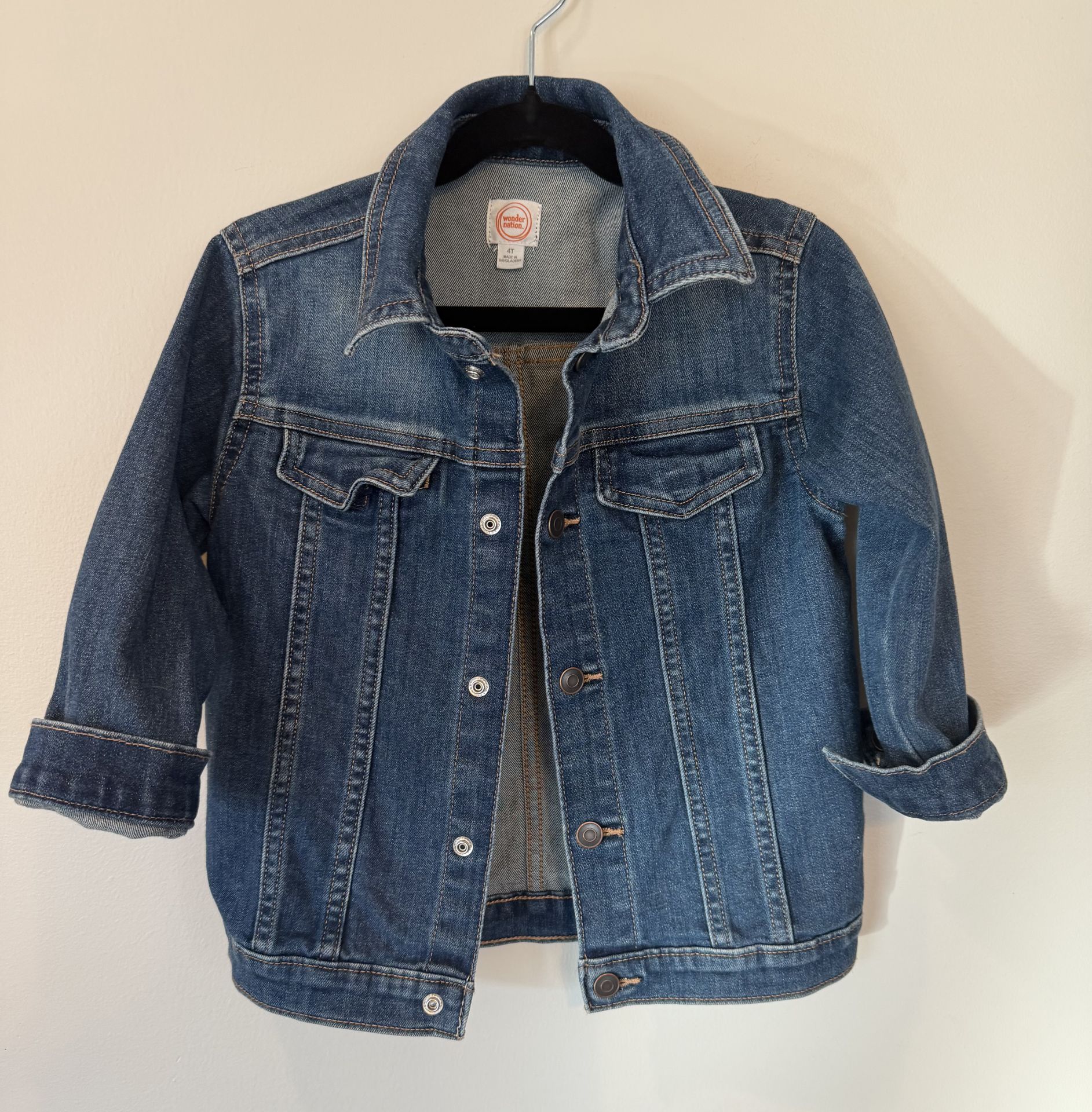 Wonder Nation Jean Jacket Size 4T Blue Denim Toddler $10