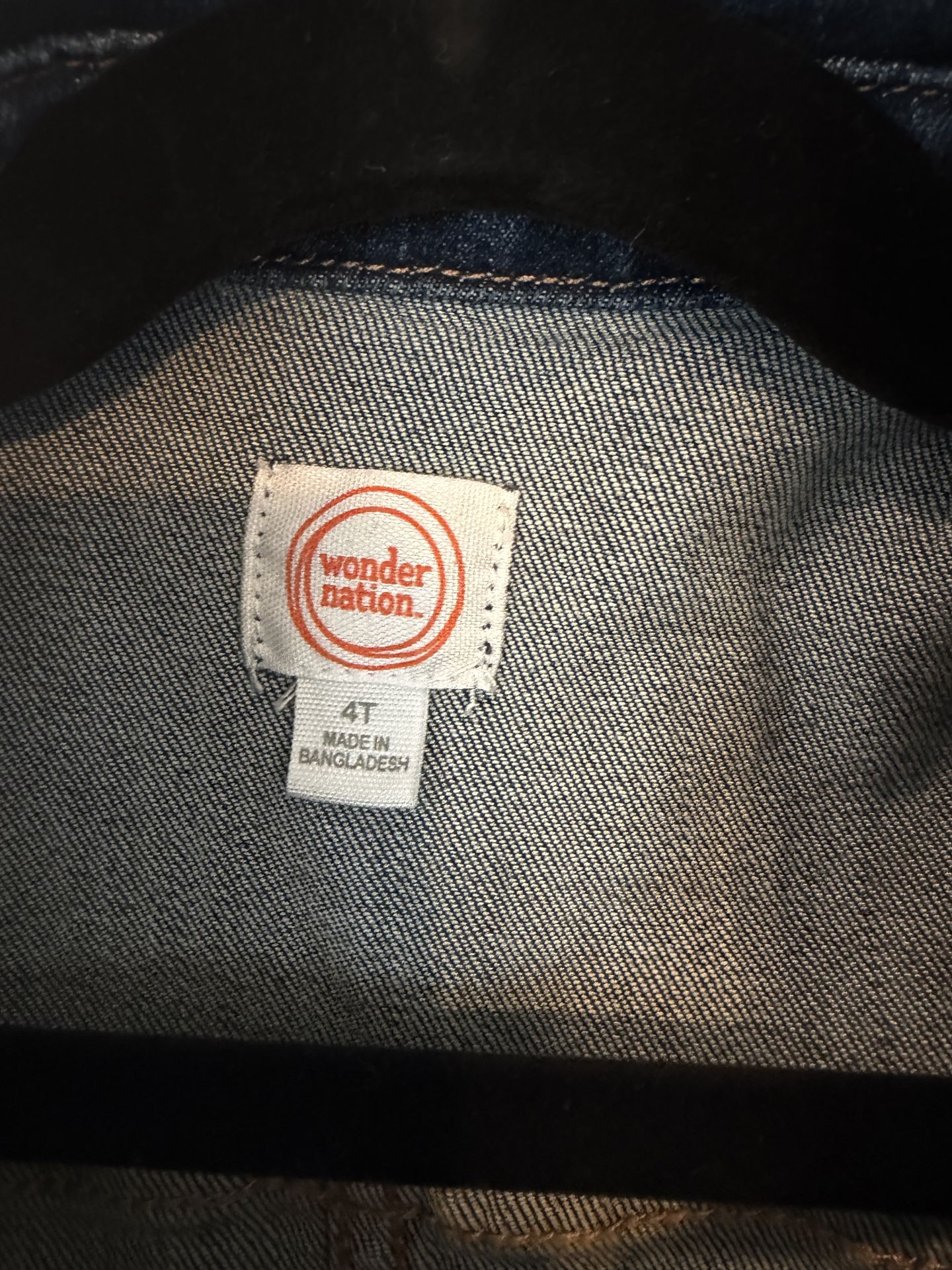 Wonder Nation Jean Jacket Size 4T Blue Denim Toddler $10 - photo 2