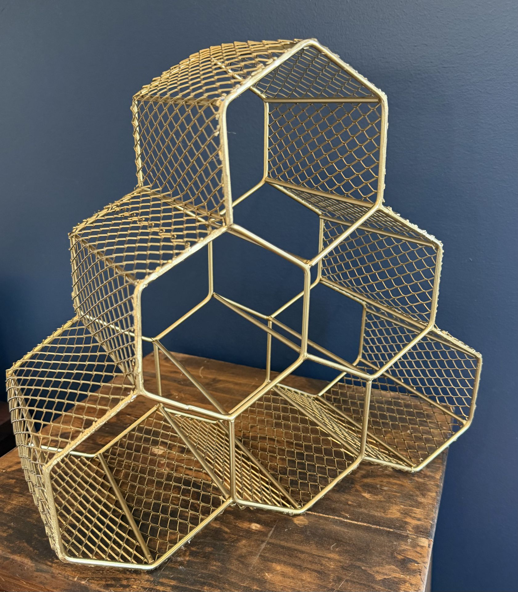 Gold Metal Wine Rack - Holds 6 Bottles - photo 4